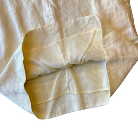 Banana Republic Livia Linen Mini Dress Small S PETITE Butter Yellow NEW - Picture 6 of 9